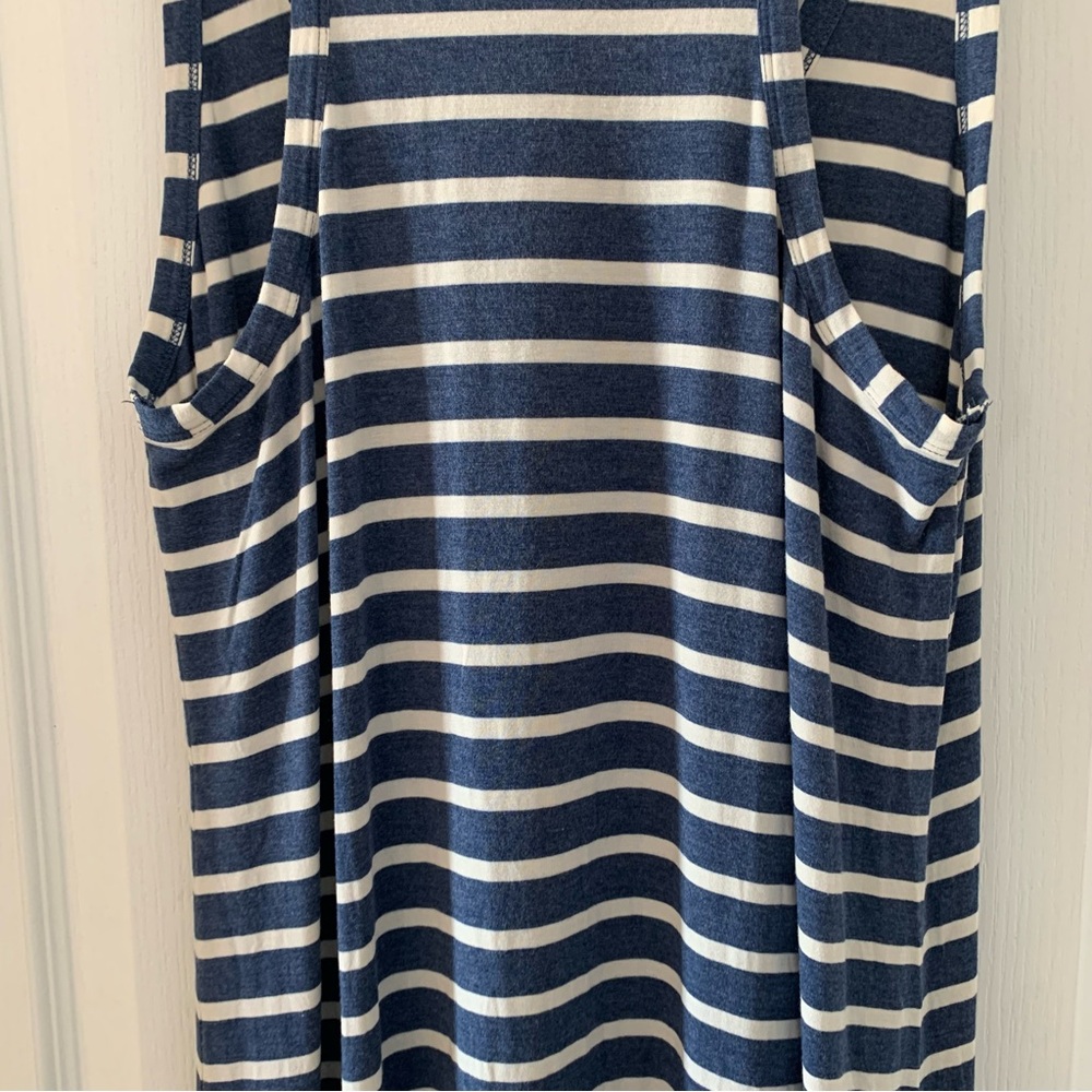 J. Crew modal and viscose blue and white striped maxi dress - Picture 6 of 7